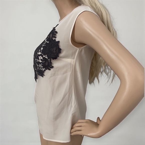 DOLCE & GABBANA Silk Black Lace Appliqué Crystal Embellished Cap Sleeve Blouse - Picture 7 of 17